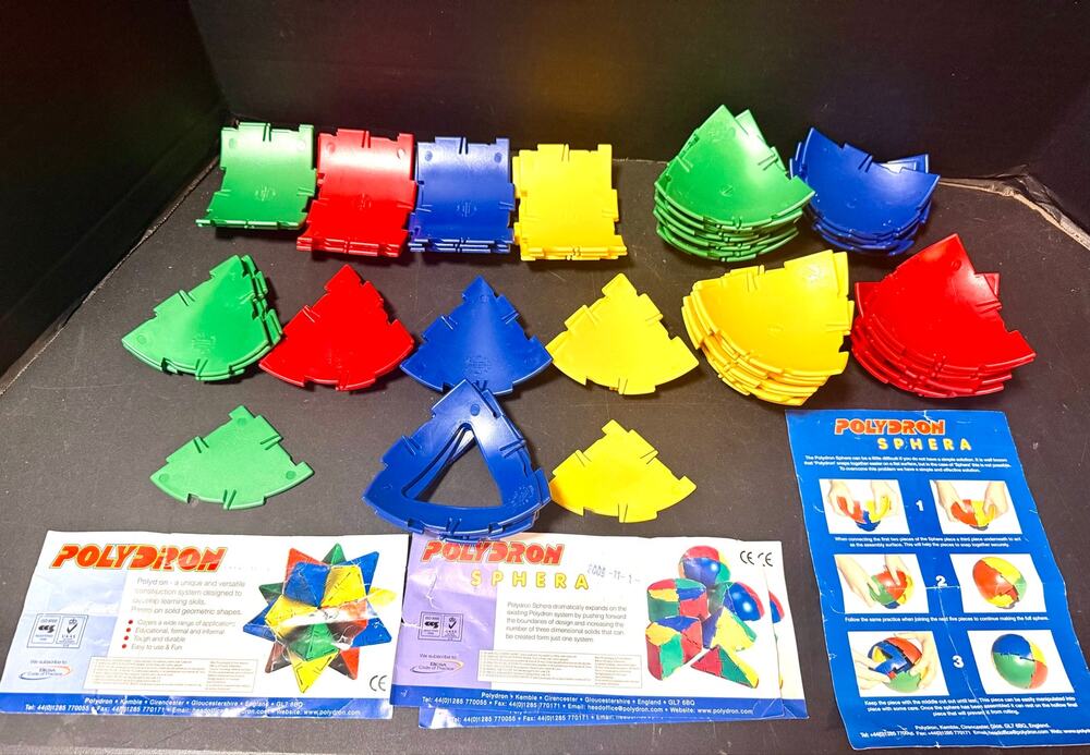 Polydron Sphera 65 curved plastic building pieces 3D geometric shapes
